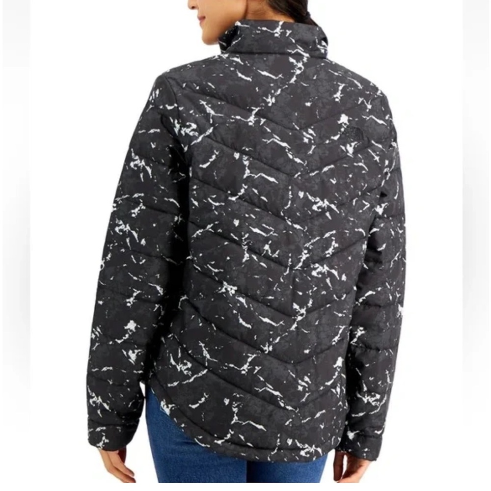 The North Face Women's Black and White Patterned Puffer Jacket - Picture 2 of 10